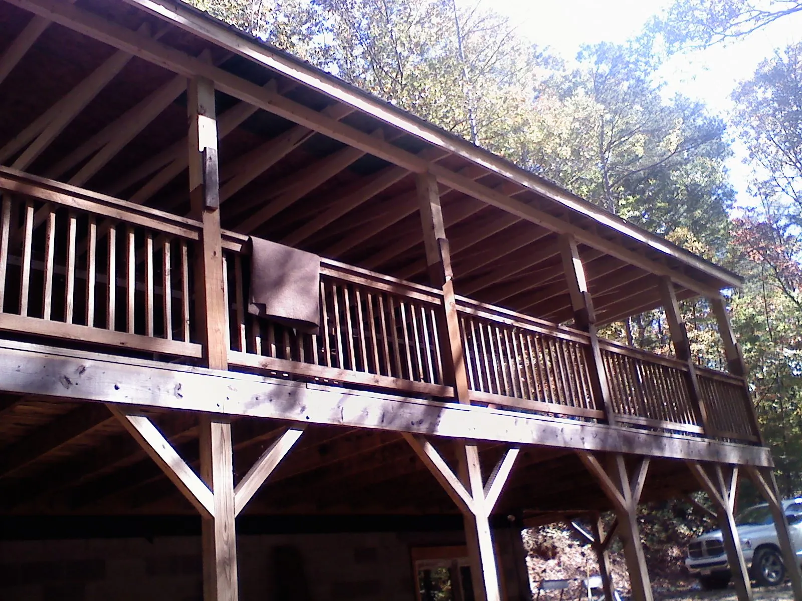 Timber framing under a new elevated porch and deck — Roof Leak Repair in Deale by Roofing Brothers